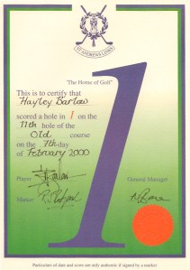 Hayley's St Andrews Hole-in-one