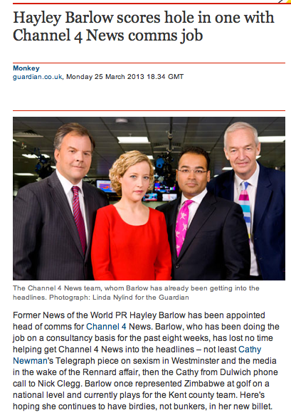 Channel 4 News appoints Head of Comms